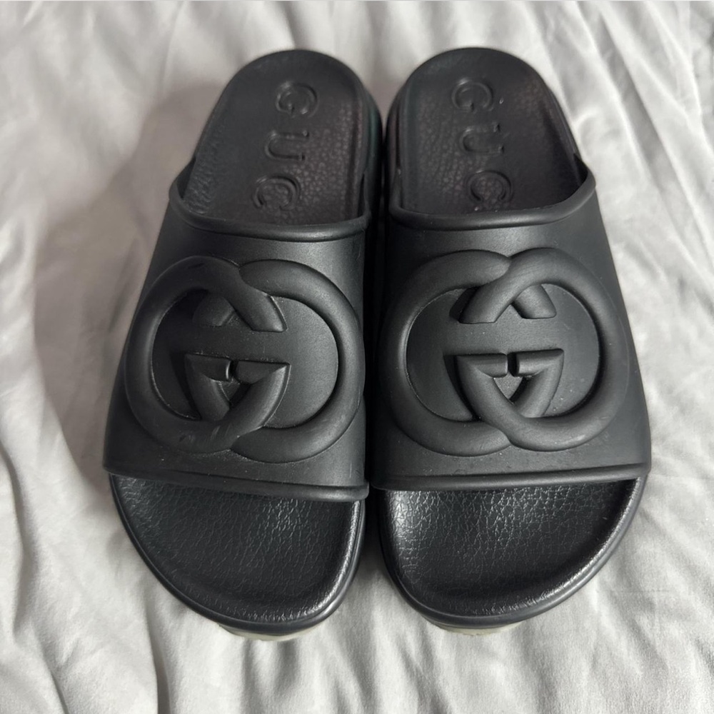Gucci Black Logo Slide Sandals